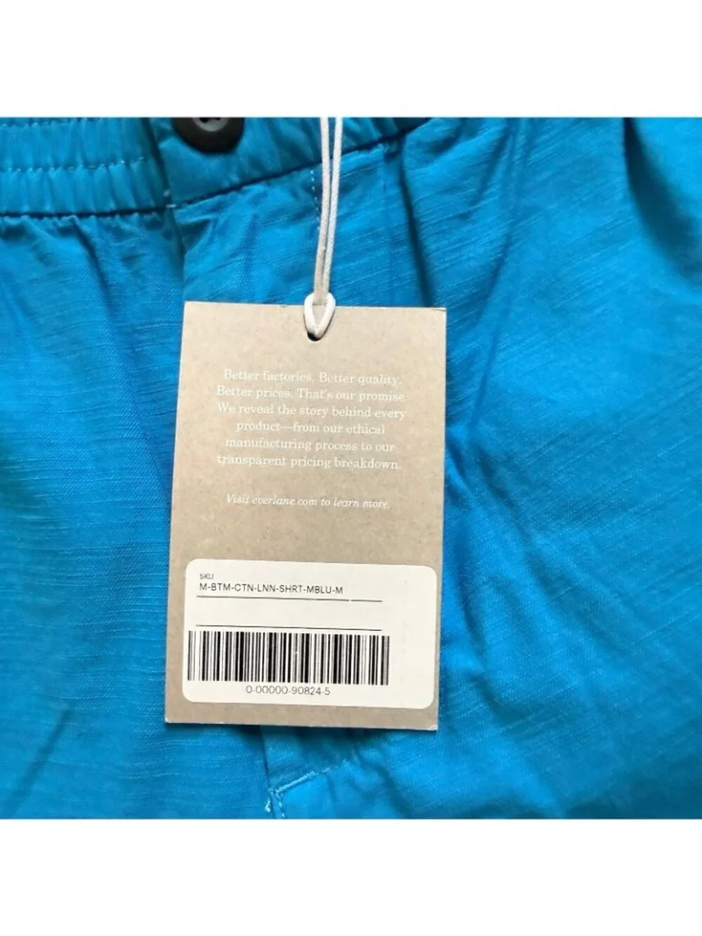 Everlane The Cotton Linen Cargo Short Blue Men's Size Medium M NWT